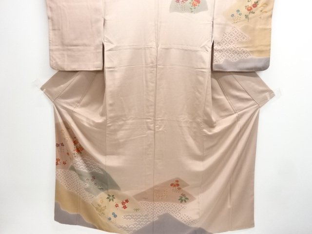 JAPANESE KIMONO / HOMONGI / EMBROIDERY / FLORAL PLANTS